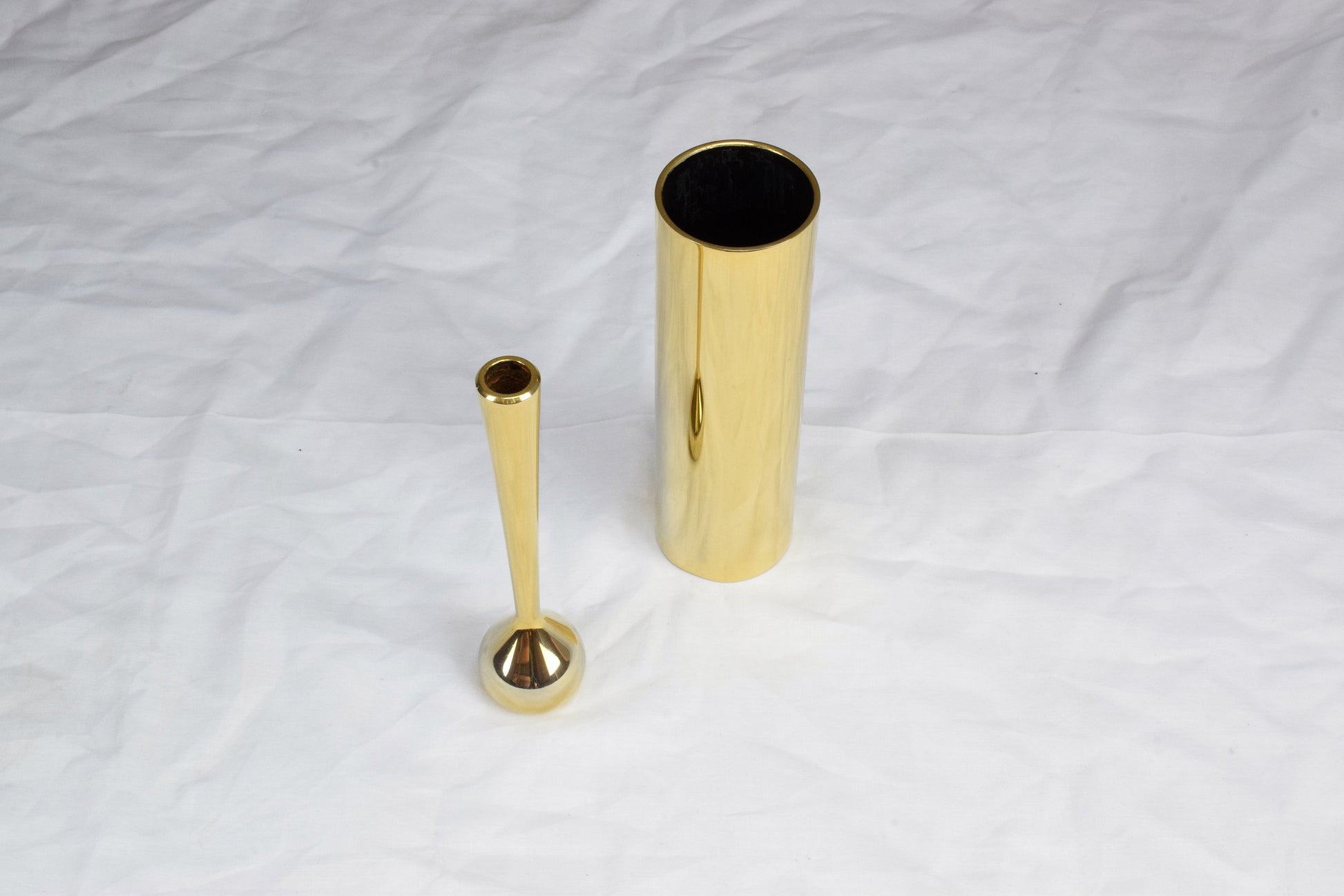 Pair of Mid-Century Danish Gilded Single Flower Vases by Hugo Asmussen, 1960's - Spirit Gallery 