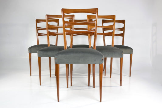 Paolo Buffa Style Italian Dining Chairs, 1950's, Set of 6 - Spirit Gallery 