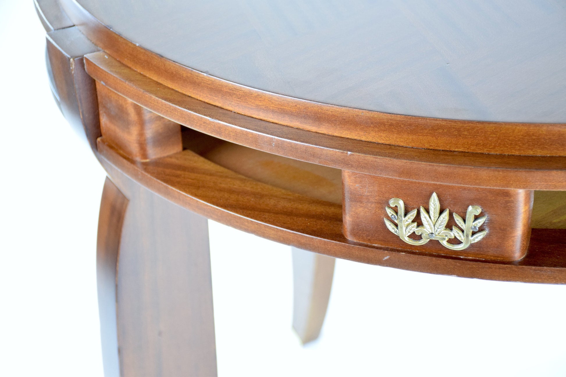 Parquetry Gueridon Table by Jules Leleu, France, 1930's - Spirit Gallery 