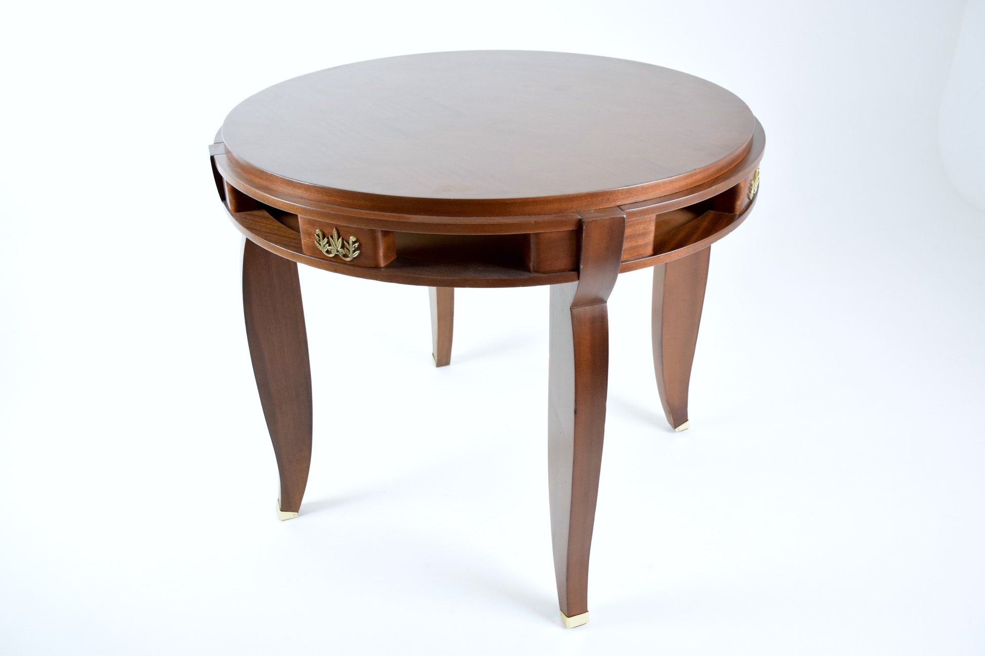 Parquetry Gueridon Table by Jules Leleu, France, 1930's - Spirit Gallery 