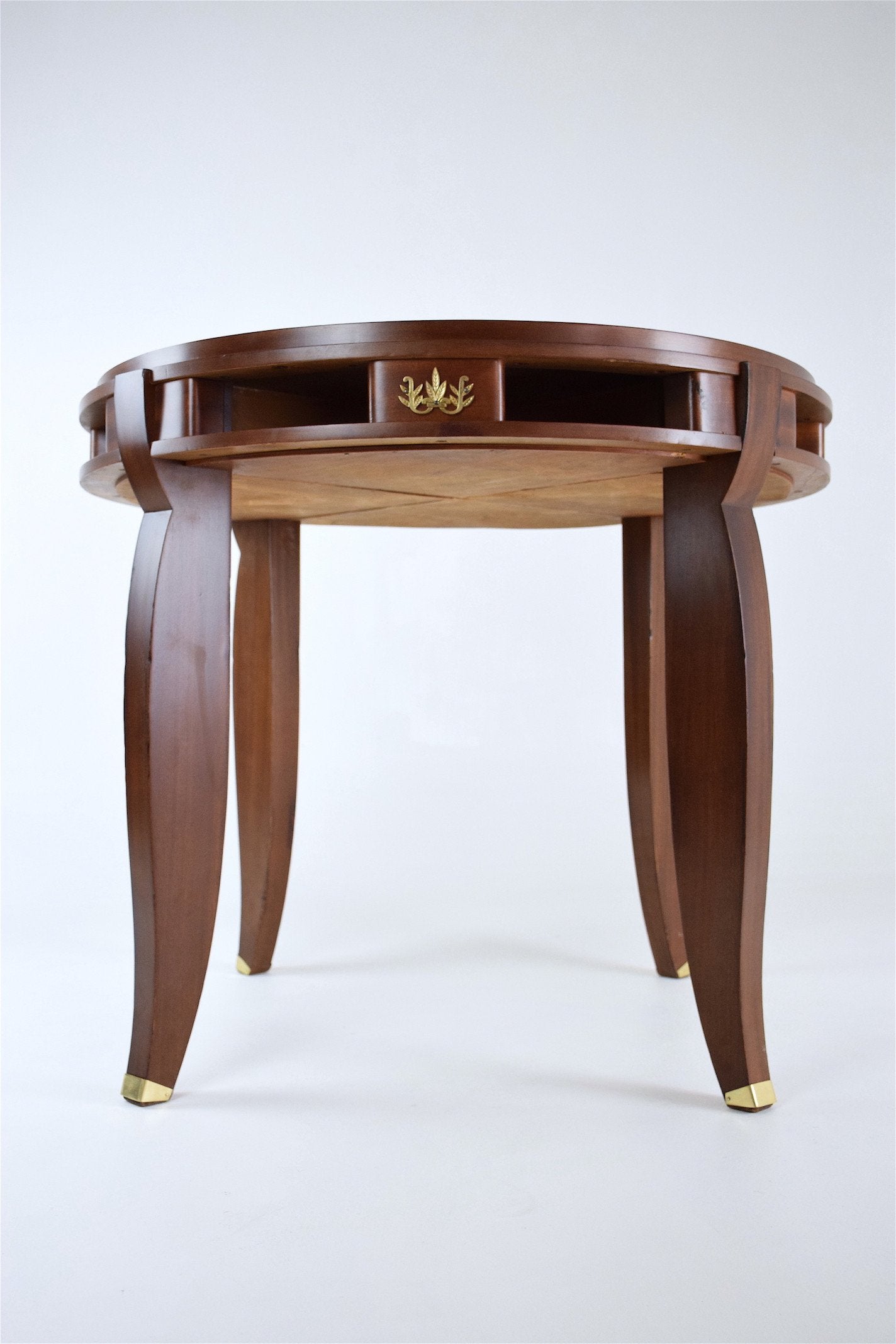 Parquetry Gueridon Table by Jules Leleu, France, 1930's - Spirit Gallery 