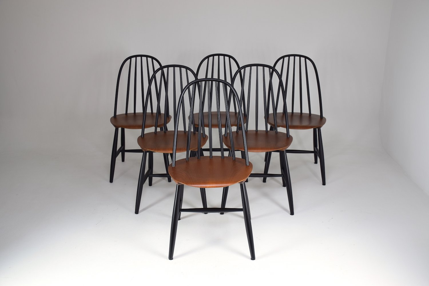 Set of 6 Scandinavian Mid-Century Dining Chairs by Hagafors, 1960's - Spirit Gallery 