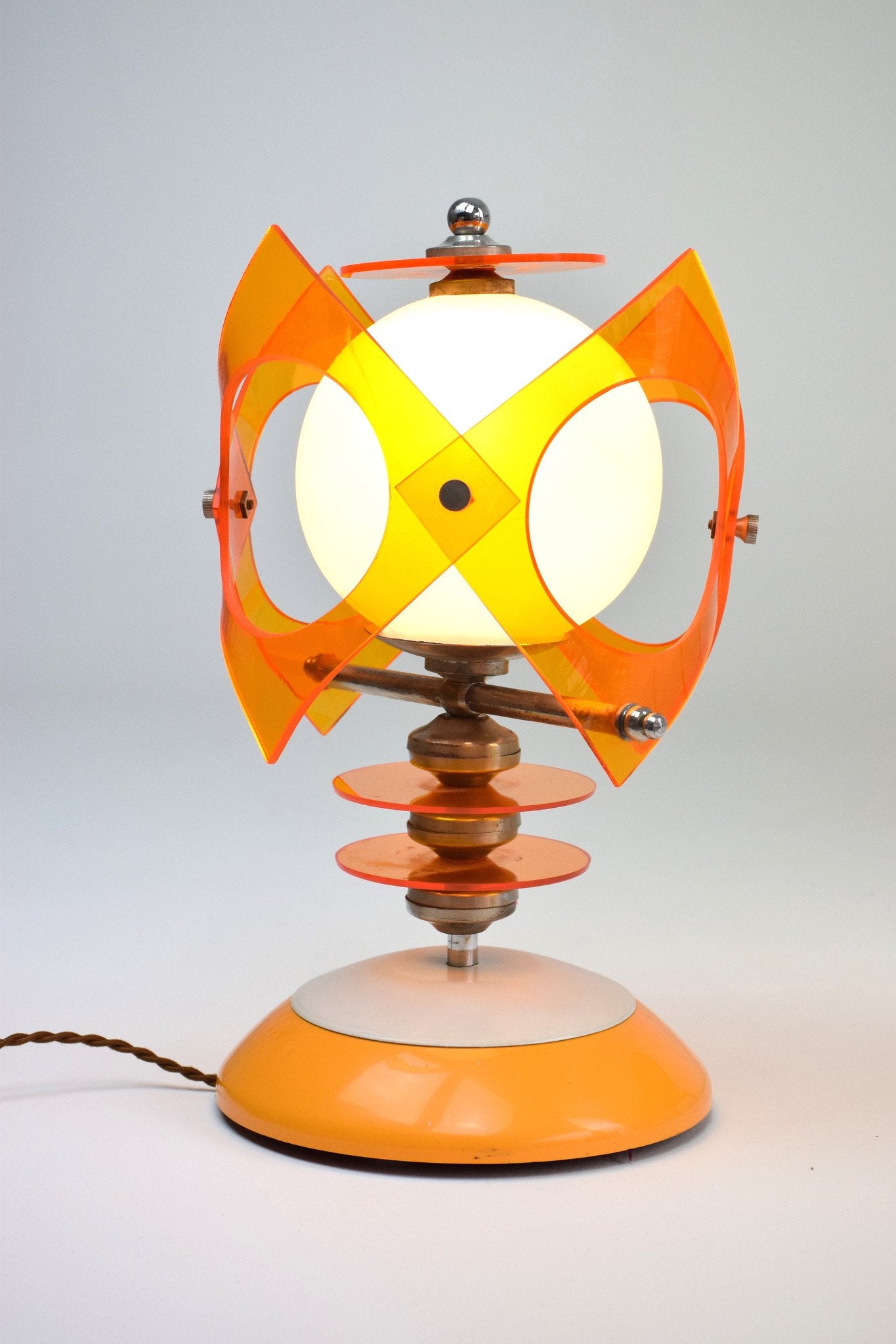 Space Age Opal Glass and Lucite Table Lamp, 1970's - Spirit Gallery 