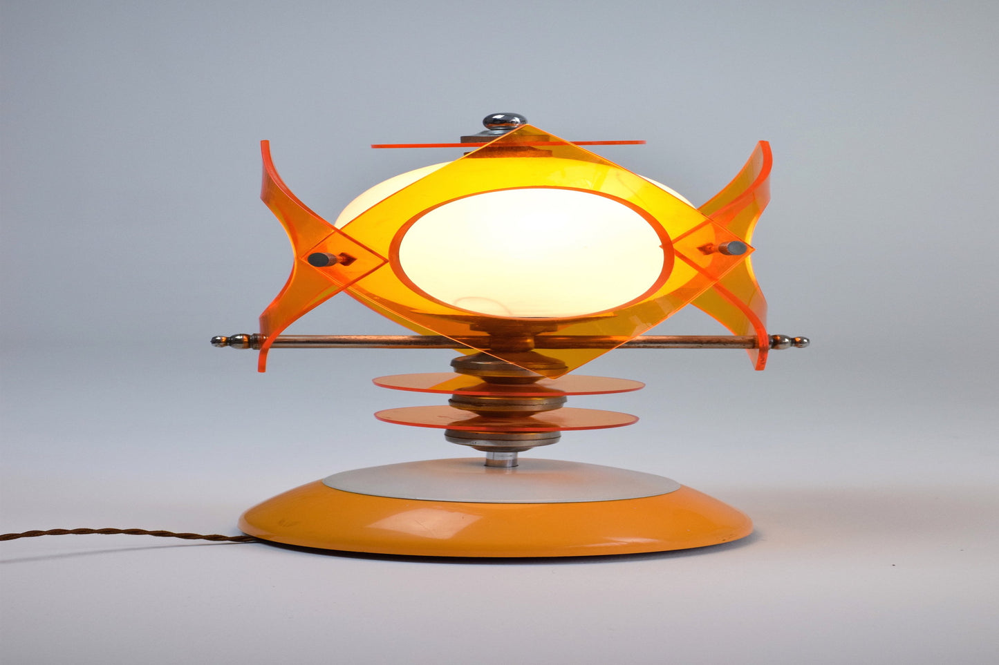 Space Age Opal Glass and Lucite Table Lamp, 1970's - Spirit Gallery 
