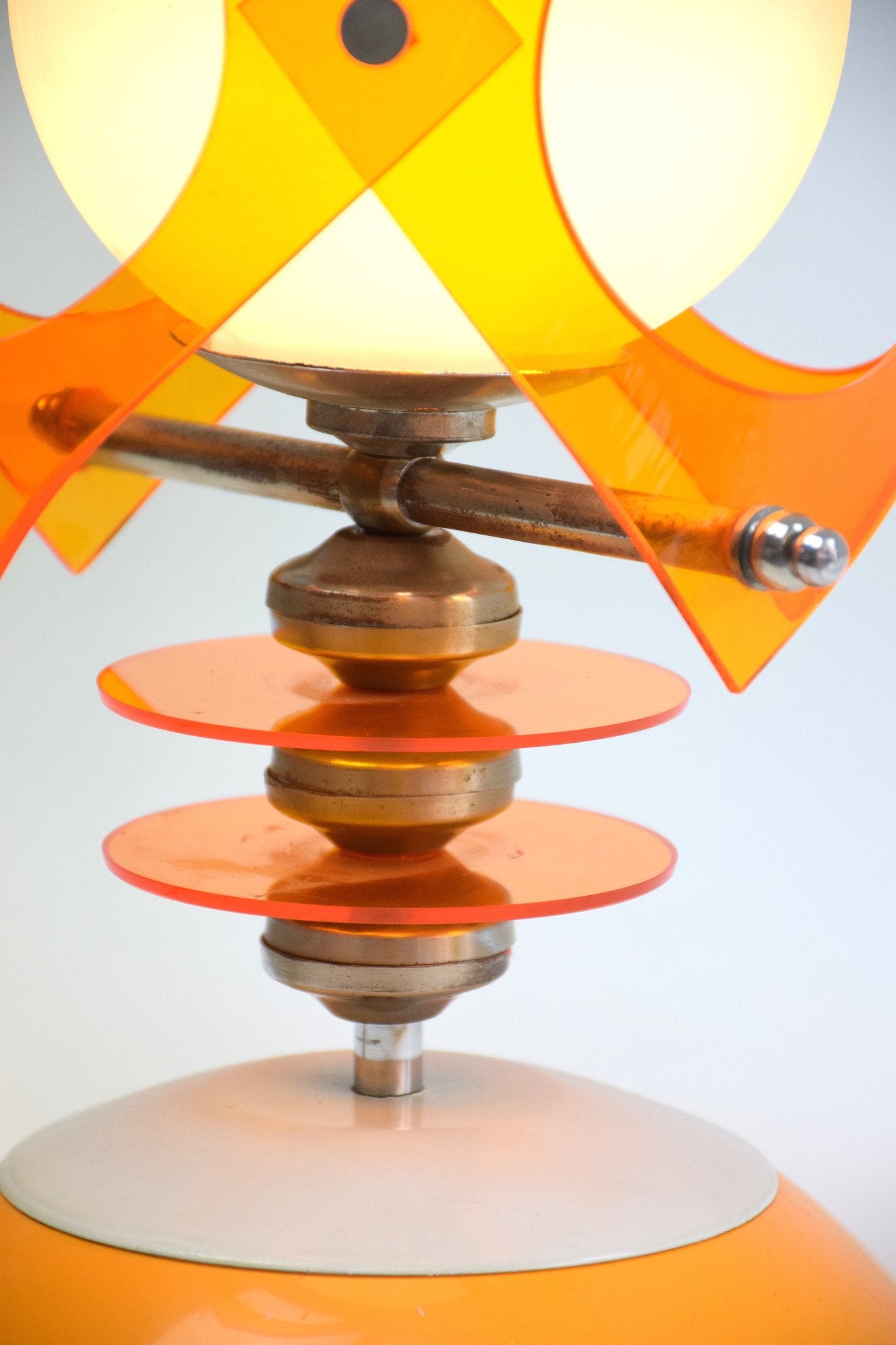 Space Age Opal Glass and Lucite Table Lamp, 1970's - Spirit Gallery 