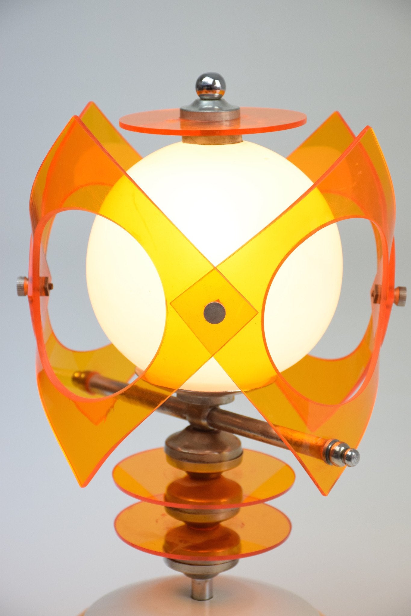 Space Age Opal Glass and Lucite Table Lamp, 1970's - Spirit Gallery 