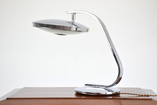 Spanish Mid-Century Vintage Chrome Desk Lamp by Fase, 1960's - Spirit Gallery 