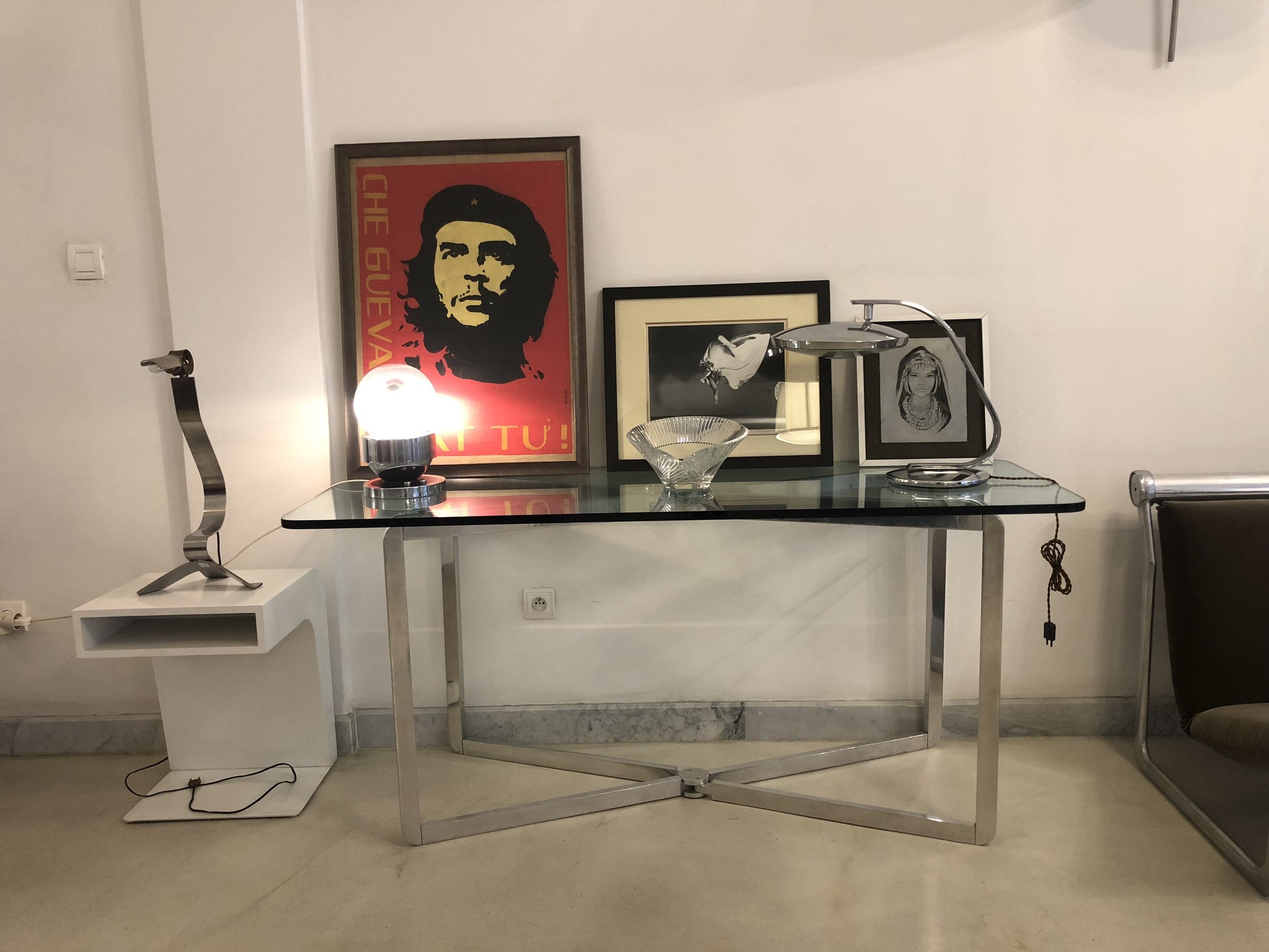 Spanish Mid-Century Vintage Chrome Desk Lamp by Fase, 1960's - Spirit Gallery 