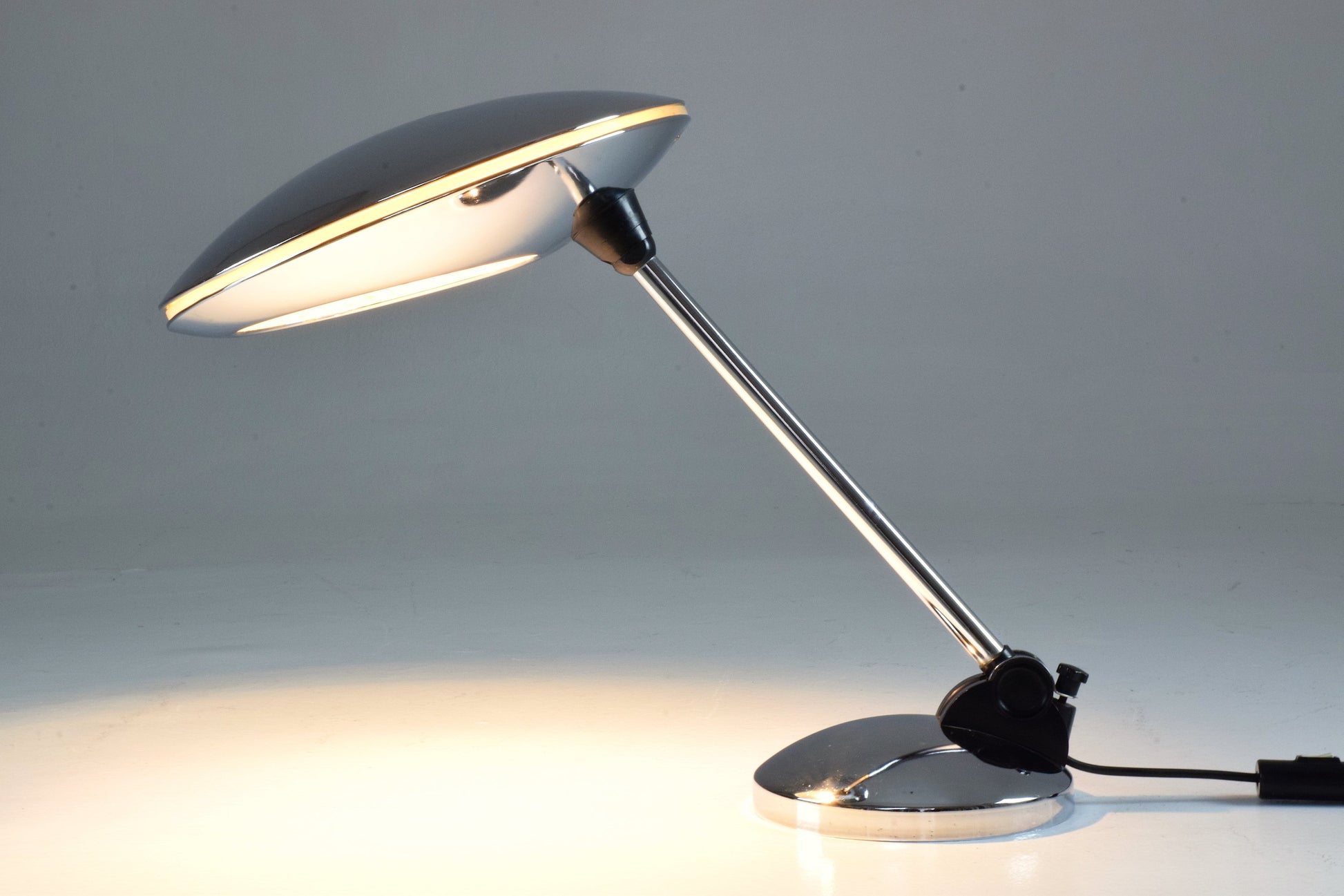 Spanish Vintage Chrome Desk Lamp by Fase, 1950's - Spirit Gallery 