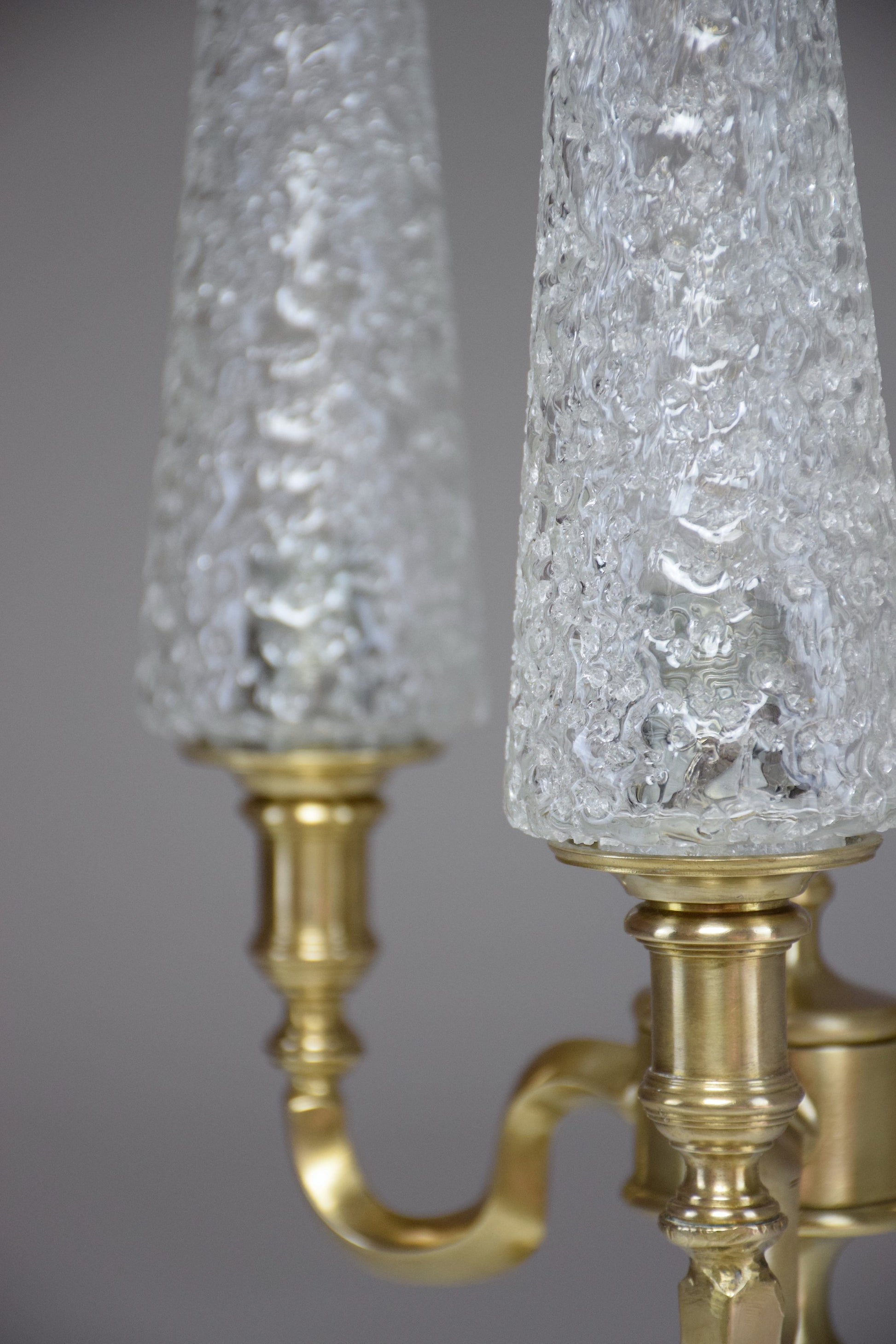 Vintage Three-Light Brass Glass Table Lamp - Spirit Gallery 