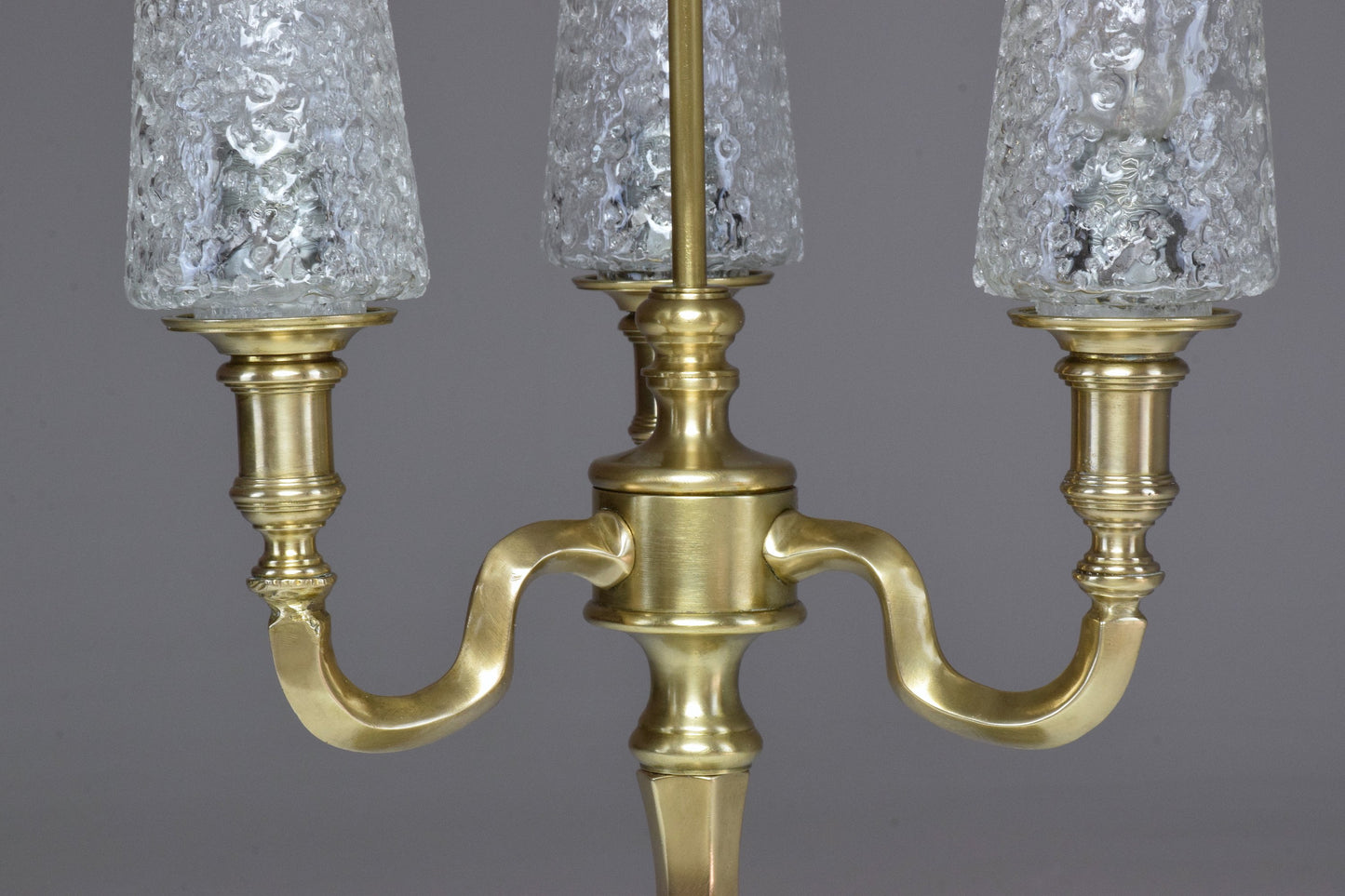 Vintage Three-Light Brass Glass Table Lamp - Spirit Gallery 