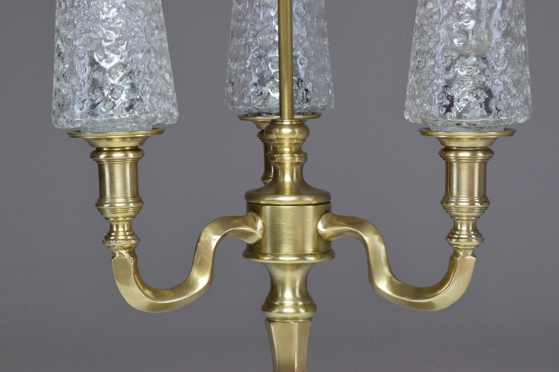 Vintage Three-Light Brass Glass Table Lamp - Spirit Gallery 