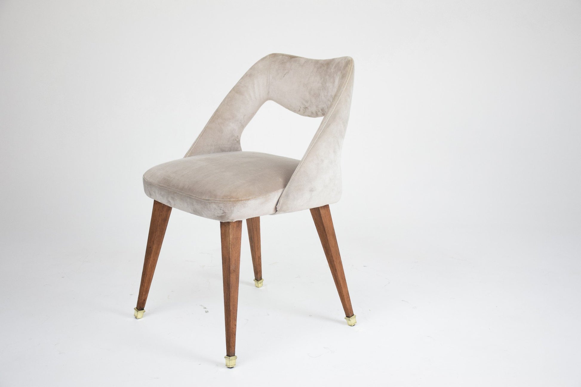 Vintage Velvet Oak Chair, 1970's - Spirit Gallery 
