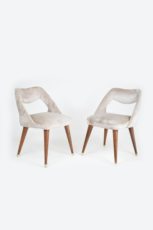 Vintage Velvet Oak Chair, 1970's - Spirit Gallery 