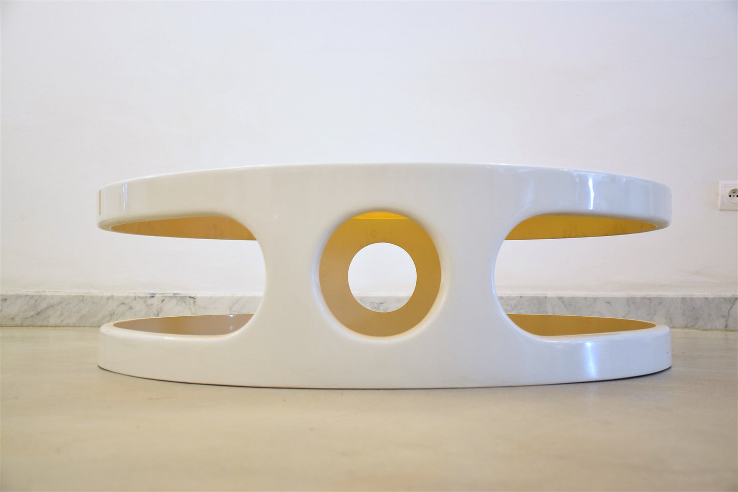 Yellow Glass Coffee Table, France, 1970's - Spirit Gallery 