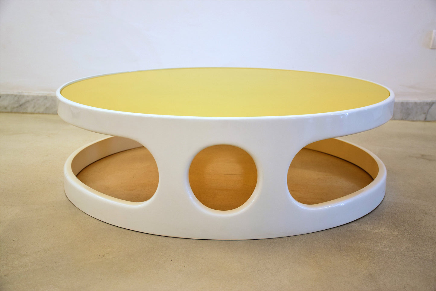 Yellow Glass Coffee Table, France, 1970's - Spirit Gallery 